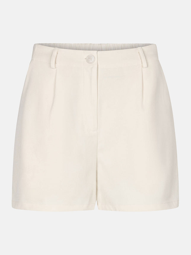 UNICORN Dames Crème Ecru Short Elegante High Waist Short met Plooien xs s m l xl