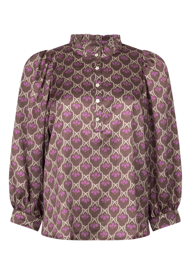 UNICORN Women's blouse purple beige brown xs s m l xl xxl