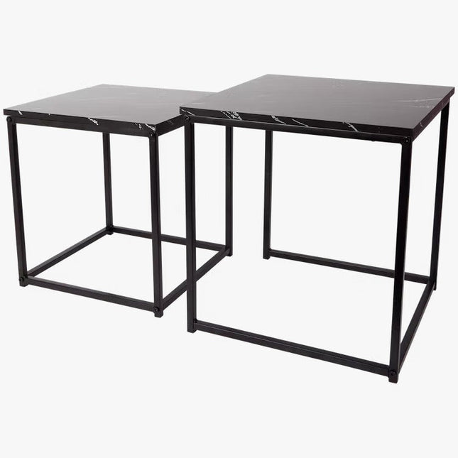 UNICORN Side table coffee table marble look black and white 34 x 34 cm 38 x 38 cm
