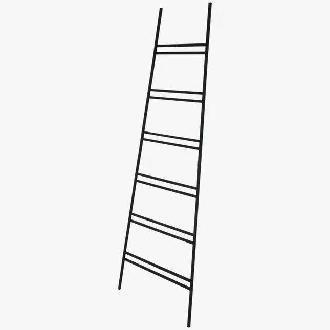 UNICORN Decorative Ladder Stepladder Metal Black 150 cm High