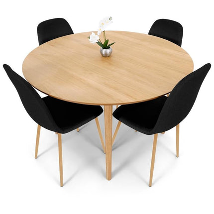 UNICORN Dining room chairs side chairs 4 pieces for 1 price black oak gray 44 x 54 x 87 cm (l - w - h) (49 cm seat height)