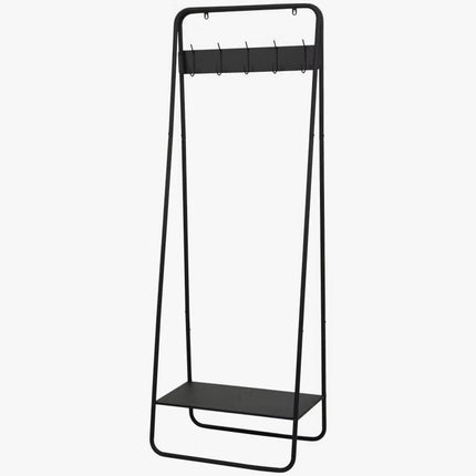 UNICORN Standing Coat Rack metal modern black with storage tray (l x w x h) 60 x 40 x 184 cm