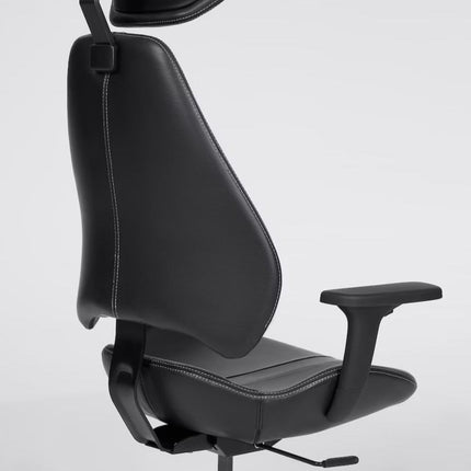 UNICORN Office chair gaming chair with adjustable backrest, high wheels, fabric, white, dark gray. Height: 138 cm, Width: 69 cm, Depth: 68 cm