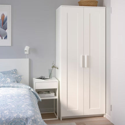 UNICORN Wardrobe wall cabinet wall unit white black Width 78 cm Depth 50 cm Height 190 cm