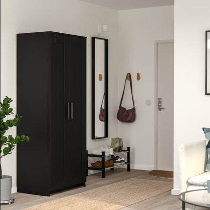 UNICORN Wardrobe wall cabinet wall unit black brown width: 79 cm depth: 55 cm height: 176 cm