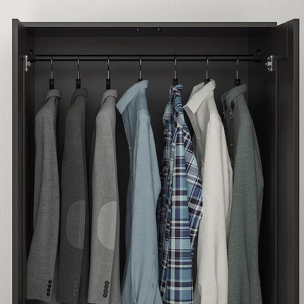 UNICORN Wardrobe wall cabinet wall unit white black Width 78 cm Depth 50 cm Height 190 cm