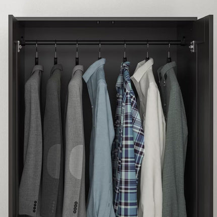 UNICORN Wardrobe wall cabinet wall unit black brown width: 79 cm depth: 55 cm height: 176 cm