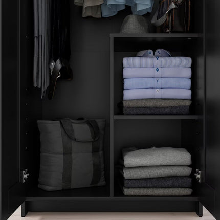 UNICORN Wardrobe wall cabinet wall unit white black Width 78 cm Depth 50 cm Height 190 cm