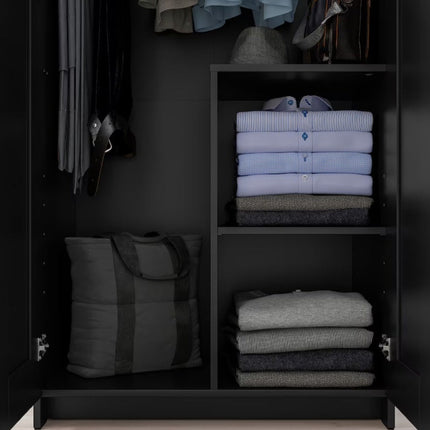 UNICORN Wardrobe wall cabinet wall unit black brown width: 79 cm depth: 55 cm height: 176 cm