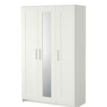 UNICORN Wardrobe wall cabinet wall unit with mirror white black width: 117 cm depth: 50 cm height: 190 cm
