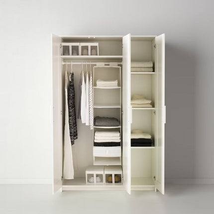 UNICORN Wardrobe wall cabinet wall unit with mirror white black width: 117 cm depth: 50 cm height: 190 cm
