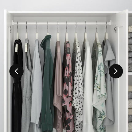 UNICORN Wardrobe wall cabinet wall unit with mirror white black width: 117 cm depth: 50 cm height: 190 cm