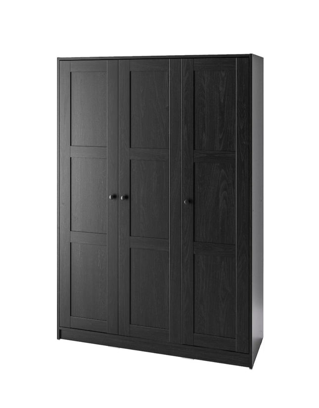 UNICORN Wardrobe wall cabinet wall unit black brown width: 117 cm depth: 55 cm height: 176 cm