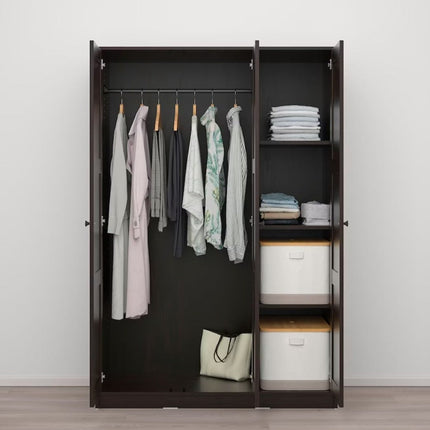 UNICORN Wardrobe wall cabinet wall unit black brown width: 117 cm depth: 55 cm height: 176 cm