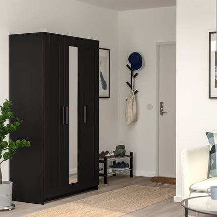 UNICORN Wardrobe wall cabinet wall unit white black brown width: 117 cm depth: 50 cm height: 190 cm