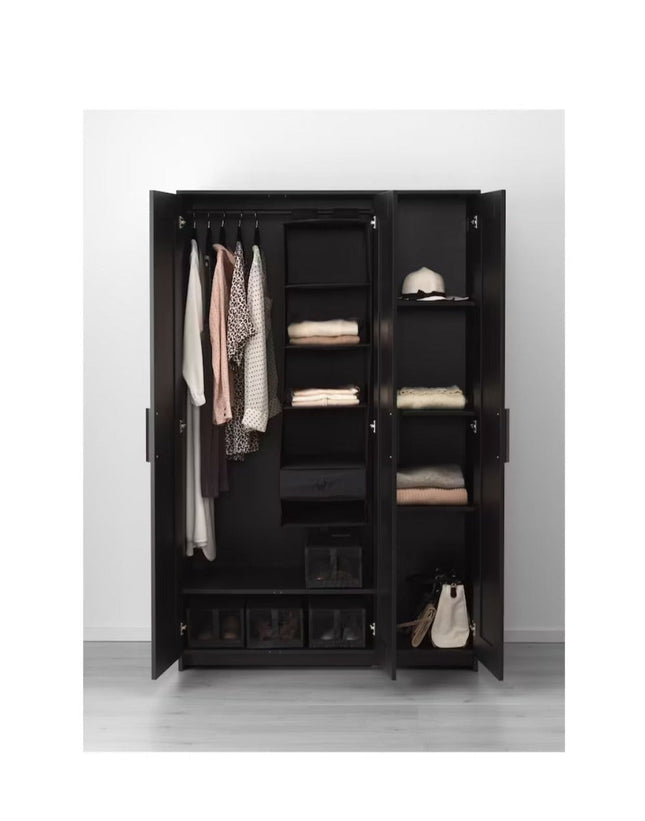 UNICORN Wardrobe wall cabinet wall unit white black brown width: 117 cm depth: 50 cm height: 190 cm