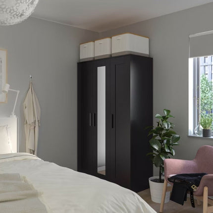 UNICORN Wardrobe wall cabinet wall unit white black brown width: 117 cm depth: 50 cm height: 190 cm