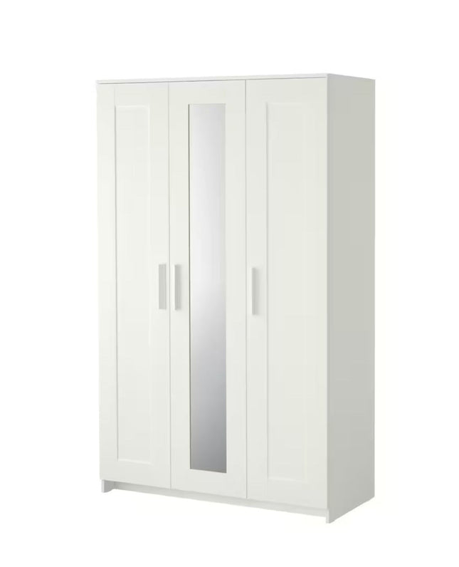 UNICORN Wardrobe wall cabinet wall unit white black brown width: 117 cm depth: 50 cm height: 190 cm