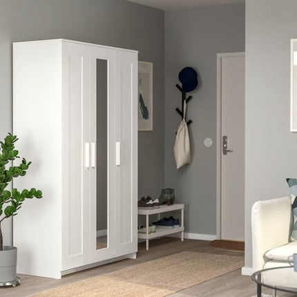 UNICORN Wardrobe wall cabinet wall unit white black brown width: 117 cm depth: 50 cm height: 190 cm