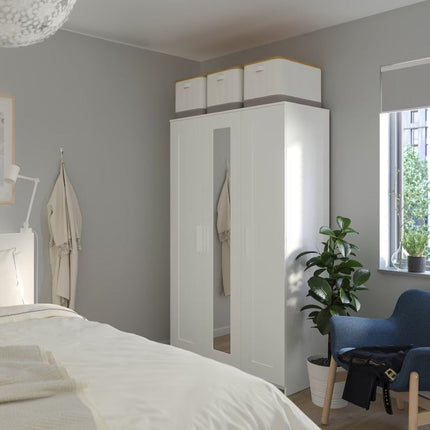 UNICORN Wardrobe wall cabinet wall unit white black brown width: 117 cm depth: 50 cm height: 190 cm