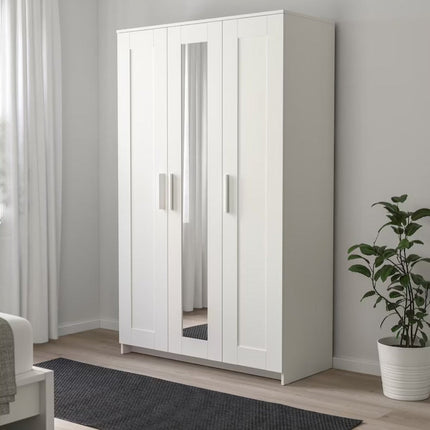 UNICORN Wardrobe wall cabinet wall unit white black brown width: 117 cm depth: 50 cm height: 190 cm