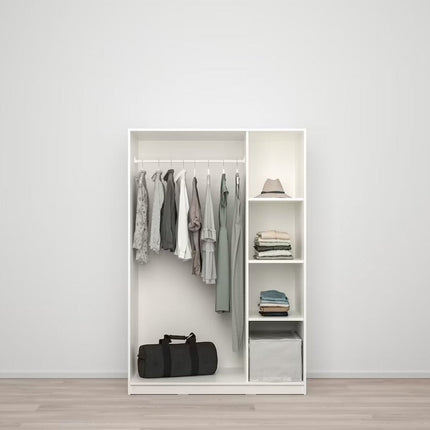 UNICORN Wardrobe wall cabinet wall unit white width: 117 cm depth: 55 cm height: 176 cm