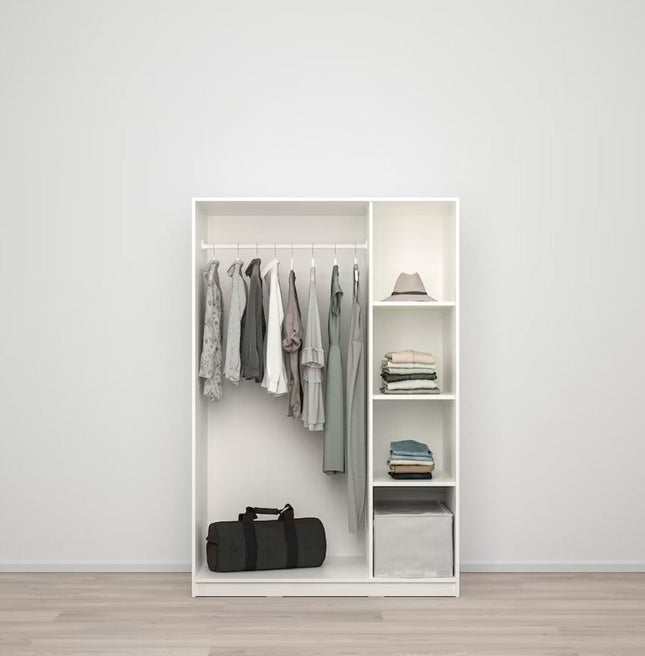 UNICORN Wardrobe wall cabinet wall unit white width: 117 cm depth: 55 cm height: 176 cm