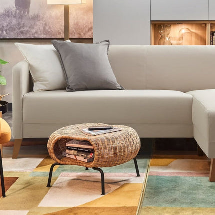 UNICORN Corner sofa beige black depth 80 cm width 197 cm height 76 cm