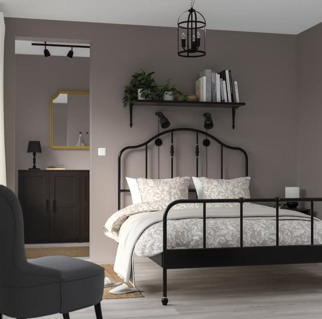 UNICORN Bed frame double bed black 140x200cm length 208 cm width 148 cm