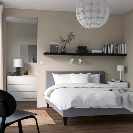 UNICORN Bed frame double bed gray 140x200cm length 204 cm width 140 cm