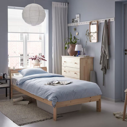 UNICORN Bed frame single bed light brown pine 90x200cm length 205 cm width 94 cm