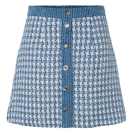 YAS Beru dark blue boucle skirt