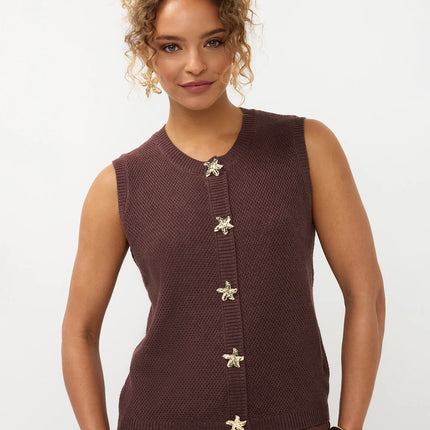 Ydence Knitted top Mona brown