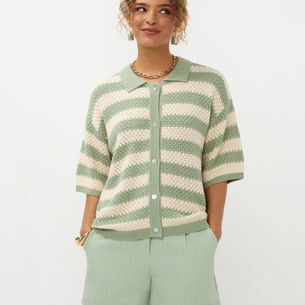 Ydence Knitted top Janouk Sage Green/ Ecru