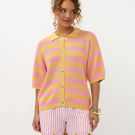 Ydence Knitted top Janouk Yellow Pink