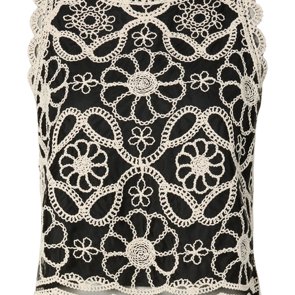 YAS Calilia crochet top black