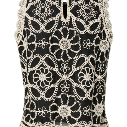 YAS Calilia crochet top black