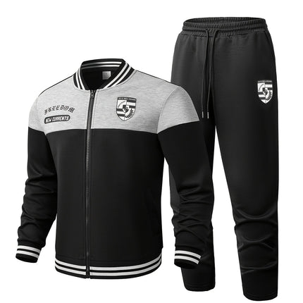 UNICORN Collar Sport Casual Knitted Contrast Stripe Sweatshirt + Pants s m l xl xxl