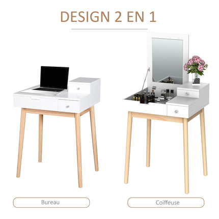 UNICORN Scandinavian-Style Dressing Table Multi-Tiered Pin AndWhite