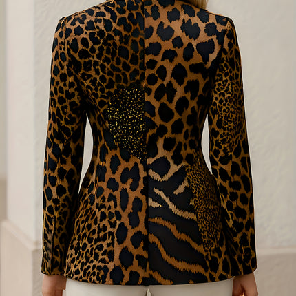 UNICORN New Fashionable Elegant Multicolor Graffiti Leopard Print Blazer s m l xl xxl