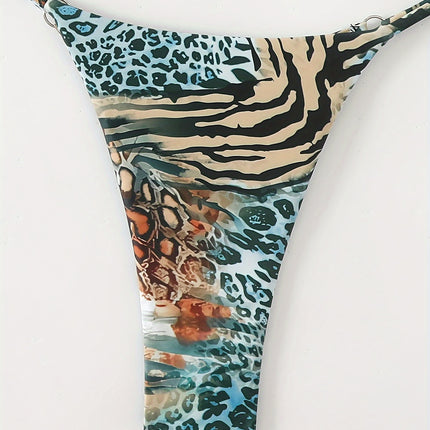 UNICORN Leopard Print New Backless Tie-up Bikini with Padded Swimsuit s m l xl