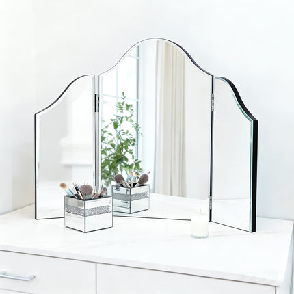 UNICORN Hollywood 3 Way Adjustable Trifold Mirror Silvery Glass Vanity/Dressing Room
