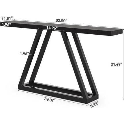 UNICORN Console Table, 160 cm Narrow Sofa Table  for Living Room, Black