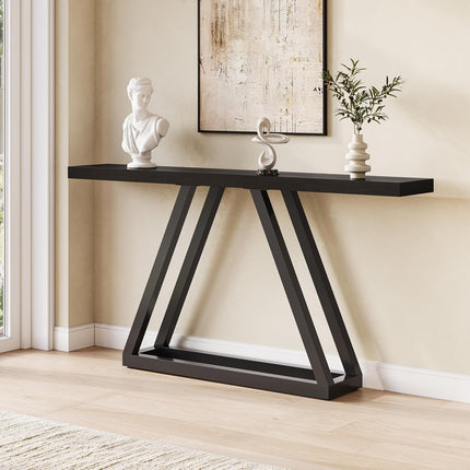 UNICORN Console Table, 160 cm Narrow Sofa Table  for Living Room, Black