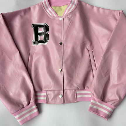 UNICORN Plus Size Long Sleeve Stand Collar Baseball Jacket Leather 1xl 2xl 3xl 4xl