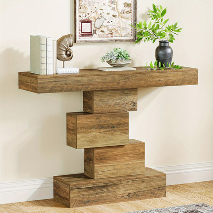 UNICORN 107.95cm Farmhouse Console Table Light Brown
