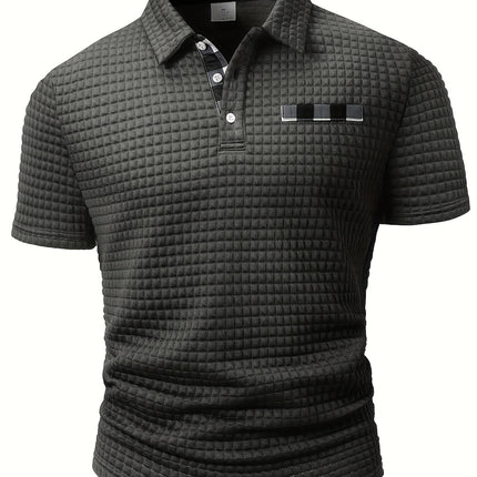 UNICORN Men'S Polo Shirt Square Solid Pattern Short Sleeve Polo Collar s m l xl xxl