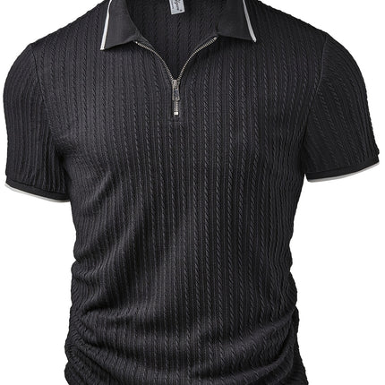 UNICORN Tops Jacquard Fabric Color Block Stitching Zipper Men'S Polo Shirt s m l xl xxl xxxl