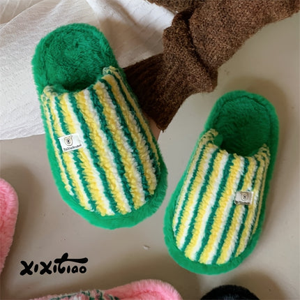 UNICORN Men's Home Slippers, Casual Color-Block Striped 36 38 39.5 41.5 43
