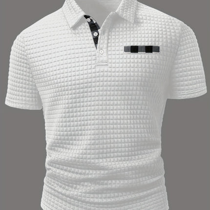 UNICORN Men'S Polo Shirt Square Solid Pattern Short Sleeve Polo Collar s m l xl xxl